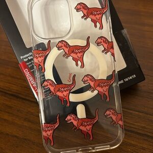 {Coach} Dinosaur Pattern Clear Phone Case // iPhone 15 Pro Max Case With Rexy